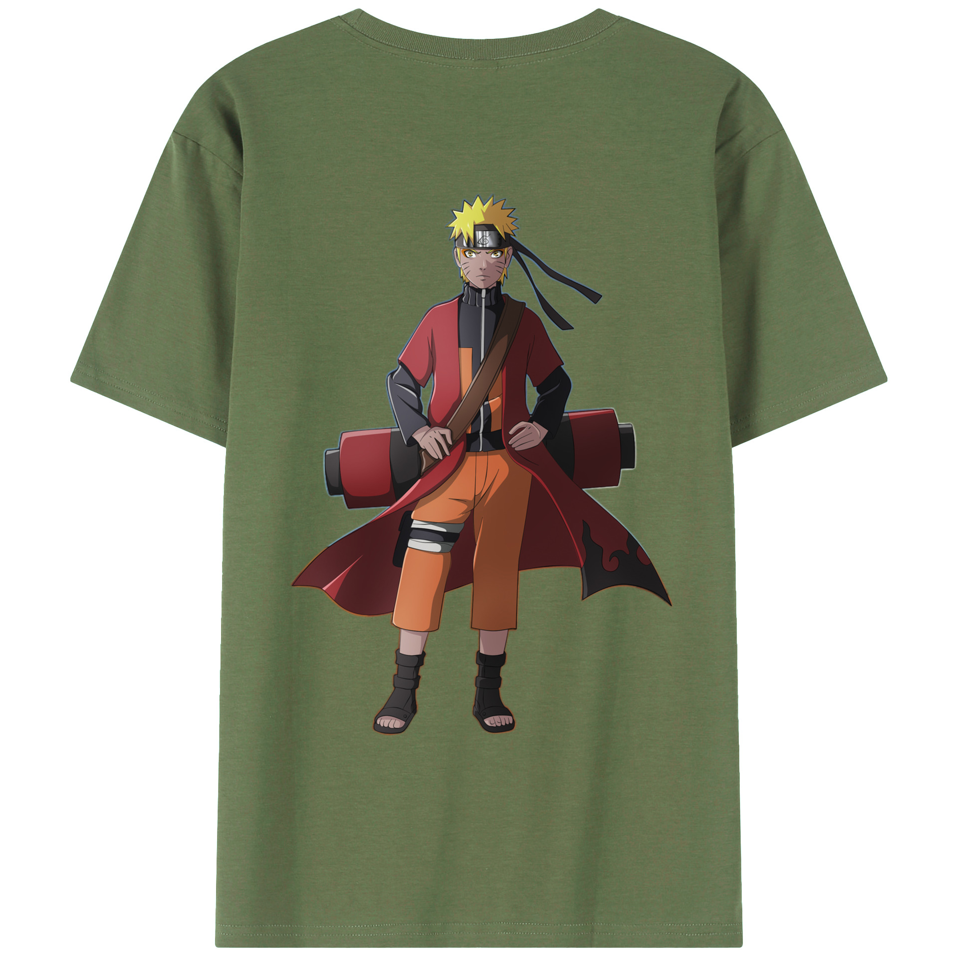 （画像用） NARUTO -ナルト- うずまき ナルト Uzumaki Naruto 綿100％ メンズ半袖Tシャツ（バックプリント） 通気性